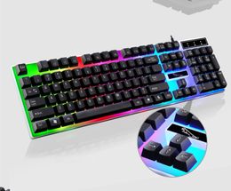 2020 hot Luminous keyboard G21 wired usb gaming manipulator feel Colourful backlit laptop keyboard shipping free