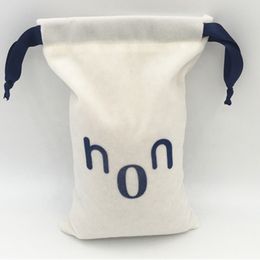 High Quality Soft Jewellery bag Drawstring white Velvet Gift Pouch With logo
