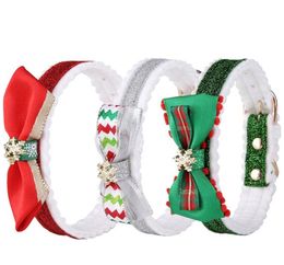 Hot Sale Christmas Pet dog cat Collar Snowflake Big Bow Tie Cat Dog Collar Manufacturer Spot New Bow Bow Bell Tie Flash Christmas Series