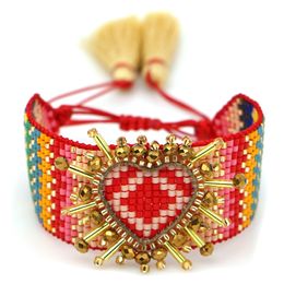 Go2boho MIYUKI 3D Heart Bracelet Bohemian Bracelets Pulseras Mujer Moda 2019 Women Armband Jewellery Boho Chic Handmade Loom Beads CX200730