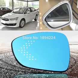 For Citroen C-Quatre Car Rearview Mirror Wide Angle Blue Mirror Arrow LED Turning Signal Lights
