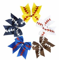 Baseball Hairband Kids Girl Hair Tie Ropes with Glitter Ponytail Hair Bows Children Headwear Hair Accessories 10 Designs