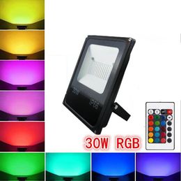 Outdoor Led Floodlight 30W 50W RGB Dimmable 16 Colour Changing Security Floodlight with Remote Control, for Home Backyard, Patio, Garage