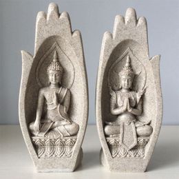 2Pcs Hands Sculptures Buddha Statue Monk Figurine Tathagata India Yoga Home Decoration Accessories Ornaments Dropshipping T200331