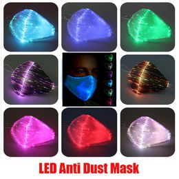 DHL 2020 LED Anti Dust Mask 7 Colour Changeable Luminous Light Rave With USB Charge Face Masks Break Dance Music Party Halloween Protection