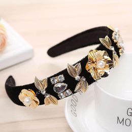 diamond women hair sticks Vintage pearl women headband flower girls designer headbands hair accessories for women head bands