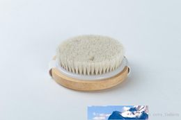 Round Natural Horsehair Body Brush without Handle Dry Skin bath Shower Brushes SPA Massage Wooden Shower Brushes