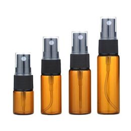 Refillable Amber Glass Spray Bottle Atomizer Perfume Bottle Vial Fine Mist Empty Cosmetic Sample Gift Container