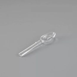 100pcs Plastic Measuring Spoons Transparent PS 1.5ML and 5ML Clear Cream Scoops Spatulas