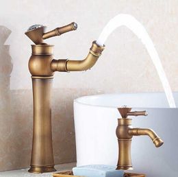 Free shipping Contemporary Concise Bathroom Faucet Antique bronze finish Brass Basin Sink Faucet Single Handle water tap