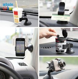 100pcs/lot Universal Car Phone Holder Windshield Dashboard Mount Stand Smart Mobile Phone GPS MP4 Rotating 360 Degree