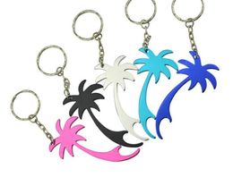 Hot Sale Multi Colour Palm Tree Shape Keychains Beer Soda Can Bottle Opener Key Ring Household Kitchen