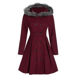 Новый бренд Женская принцесса с капюшоном зимний снег держат носить верхнюю одежду двубортный траншея пальто тонких пальто размера S-3XL