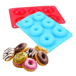 Chocolate Biscuit Cake Mold Donut Mold Reusable 6-Cavity Silicone Donut Baking Pan Non-Stick Candy 3D Mold DIY Cake Mould