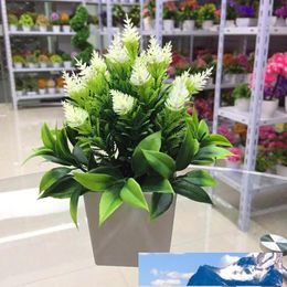 Artificial Potted Plant Fake Flower Mini Pine Cone Home Room Decoration Artificial Flowers For Decor Grass