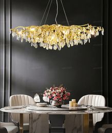 Modern Light Luxury Chandeliers LED Crystal Home Living Room Decorative Light Lobby Dining Room Hang Lamp Pendant Lights Lighting