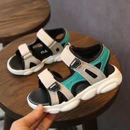 New Children Beach Shoes 2020 Summer Boys Girls Leather Sandals for Baby 2 Colors Flat Kids Soft Non-slip Casual Toddler Sandals