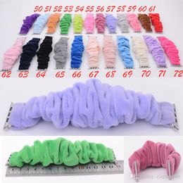 soft velvet wristband bands scrunchie cloth fashion wrist band for iwatch 1 2 3 4 38mm 40mm 42mm 44mm 23 colors