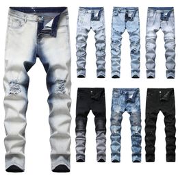 Jeans da uomo Pantaloni skinny elasticizzati in denim da uomo Pantaloni casual slim fit lunghi