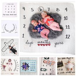 INS Baby Blankets Monthly Growth Shooting Blankets Photo Background Cloth Newborn Swaddle DIY Photography Props 23 Designs 30pcs DW4189