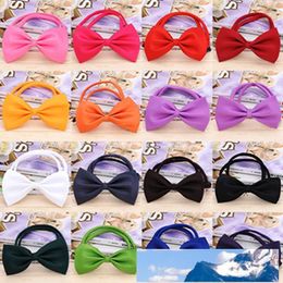 Pet Grooming Accessories Adjustable Dog Tie Cat Dog Collar Tie Pet Dog Puppy Lovely Bow Solid Color Decoration Collar Tie DH0274 T03