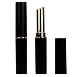 100pcs Oblique Lipstick Tube Black Color Empty DIY Lip Balm Containers Makeup Refillable Bottles