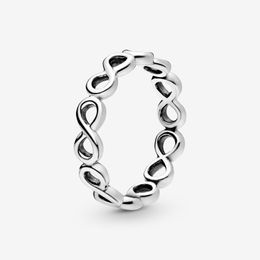 New Arrival 925 Sterling Silver Simple Infinity Band Ring For Women Wedding Rings Fashion Jewellery Accessories