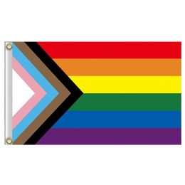 Rainbow Flag 90x150cm Gay and Gay pride Polyester Banner Flags Polyester Colourful Rainbow Flag For Decoration T2I51154