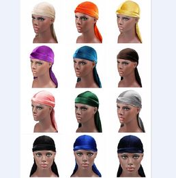 Hot sale Men woman Velvet Durags Bandana Turban Hat pirate caps Wigs Doo Durag Biker Headwear Headband Pirate Hat Hair Accessories