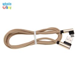 0.25m Wholesale High quality 90 Degree L-shaped Fabric Game Cable Micro/Type C USB Data Cable for android mobile phone