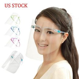 PET Face Shield With Glass Holder Safety Anti Oil-Splash Proof Anti-UV Protective Face Cover Transparent Facial Glass Cover Mask IIA325