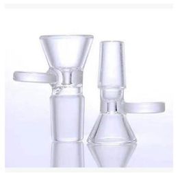 Thick Round Funnel Glass Bowl Herb Dry Oil Burners With Handle 3 Types 14mm 18mm male For Smoking Tools Accessories Glass