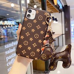 leather ornaments UK - Brand Designer With Fashon Dog Ornament phone cases for iphone 11Pro 11 xs max xs xr 8plus 8 7plus Leather case