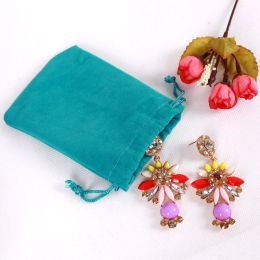 high quality custom logo drawstring jewellery gift packaging dust pouches Jewellery velvet bag