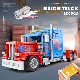 Peterbilt 389 Heavy Container Remote control Truck Building Blocks MouldKing Technic series 15001 839+pcs Bricks Children Toys Christmas Birthday Gifts For Kids