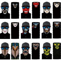 3D-gedruckte Gesichtsmaske mit mehreren Mustern, Outdoor-Sport-Kopfbedeckung, Schal, nahtloser Kopfschutz, individuelle Anpassung, OEM-Willkommen