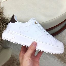 White Casual Shoes Women Travel 100% Leather Lace-up Sneaker Fashion Lady Designer Running Trainers Letters Woman Shoe Flat Printed Men Gym Sneakers Size