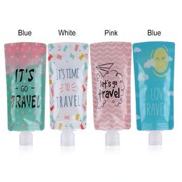 1Pcs 100ml Liquid bottle Dispensing Bag Shampoo Storage Bag Candy Colour Lotion Packing Bottles Squeeze Travel Makeup Container Portable