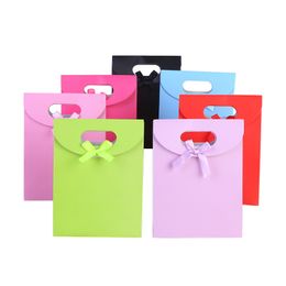 colorful with ribbon bowknot Wedding favor gift bag baby shower favor gift bag candy chocolate cookies gift box bags LZ0741