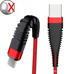 2.4A 1m 3ft Hi-Resistance New Durable Braided Nylon USB Type-C Cable Fast Charging Micro USB Cable Data Sync USB Charger Cable
