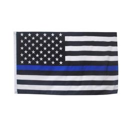 3x5ft 150x90cm Thin Blue Line Flags Banner, Hanging Advertising Digital Printed Polyester , Outdoor Indoor Usage, Drop shipping