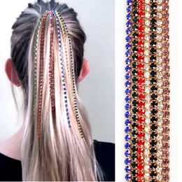 2021New Extreme Luxury Hair Accessories Chain Full Rhinestones Pure Colours Design With Simple Pin Beautiful And Sparkled Hair-Pins Wholesale 12pcs/lot