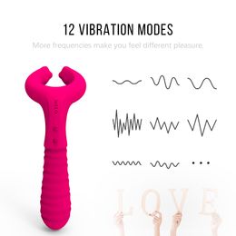 G-Spot Rabbit 3 Motors Dildo Vibrator Adult Toys Silicone Clitoris Vagina Stimulator nipple Massager Sex toy for Couples Y200616
