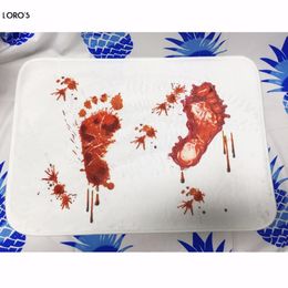 -Kreative Blut Badmatte Badezimmer Wasser Slippery WC-Teppichboden-Matten Terrorist Blutige Abdrücke Cool Teppich Küche Mat