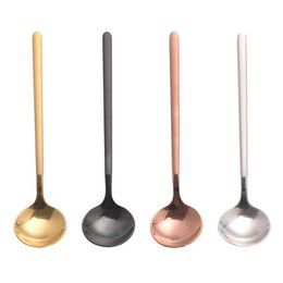 Stainless Steel Spoons 17cm Stirring Round Food Spoons Coffee Scoop Seasoning Spoon Ice Cream Spoons Kitchen Flatware