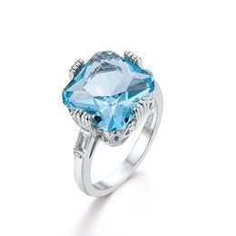 GEM'S BALLET Natura Iolite Blue Mystic topaz Gemstone Cocktail Rings Fine Jewellery for Women LY191226