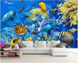 Custom photo wallpapers for walls 3d murals wallpaper Underwater world 3D ocean animal mural TV sofa background wall papers painting