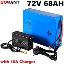 72v 70ah electric bicycle Lithium Battery for Panasonic 18650 cell 72V E-bike battery 5000W 9000W with 10A Charger +150Amps BMS