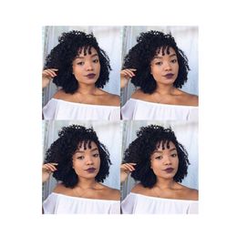 glorious hairstyle afro short kinky curly natural wig African Americ Brazilian Hair simulation human hair curly wig for woman