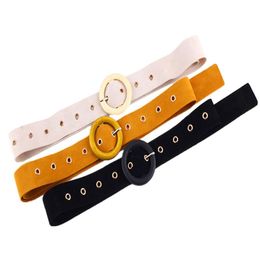 Fashion PU Leather Ladies Wild Belts Buckle Suede Belt Velvet Waist Belt For Women Dress Clothing Decorations